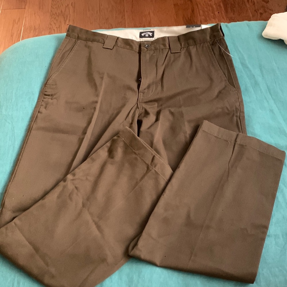NWOT Billabong Cart Pant Straight Leg Dark Brown